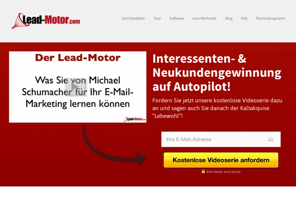 Lead-Motor Hauptseite